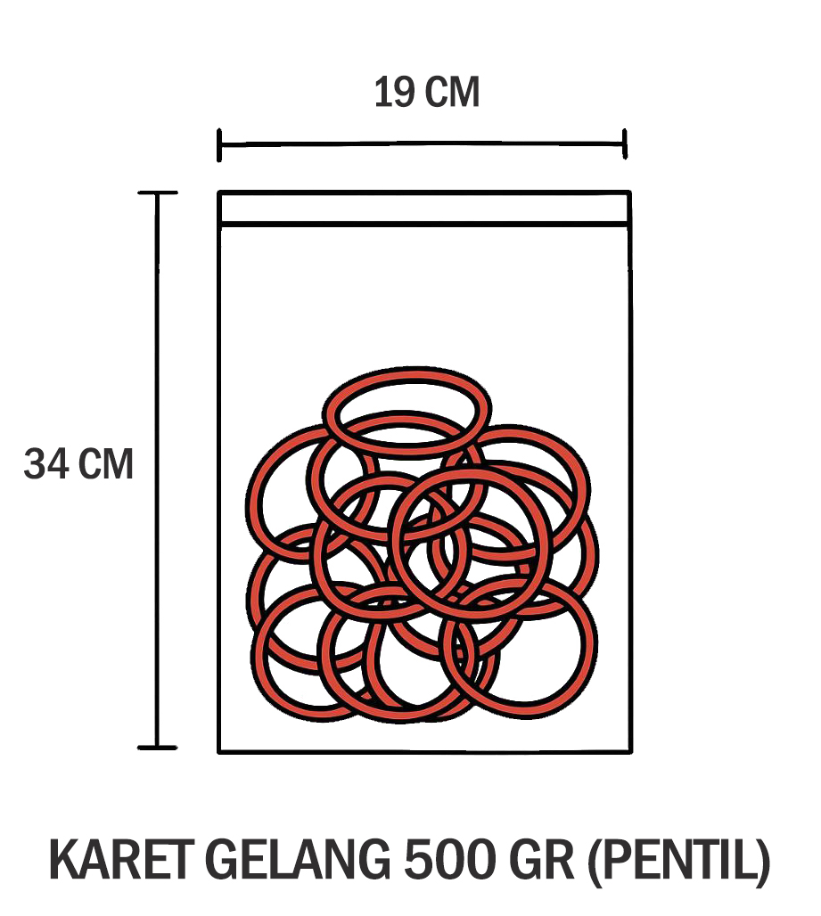 1 KARET GELANG 500GR PENTIL V2 NON KLIP
